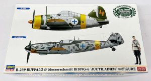 画像1: 1/72　B-239　バッファロー＆メッサーシュミット　Bf109G-6　”ユーティライネン”　w/フィギュア（2機セット） (1)