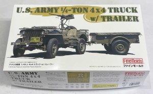 画像1: 1/20　アメリカ陸軍　1/4トン　4X4トラック　w/トレーラー　 (1)